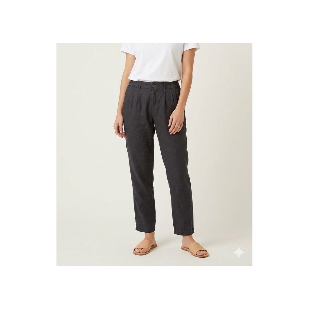 Johnny Was Linen Tapered Pants Size M Pleated Casual